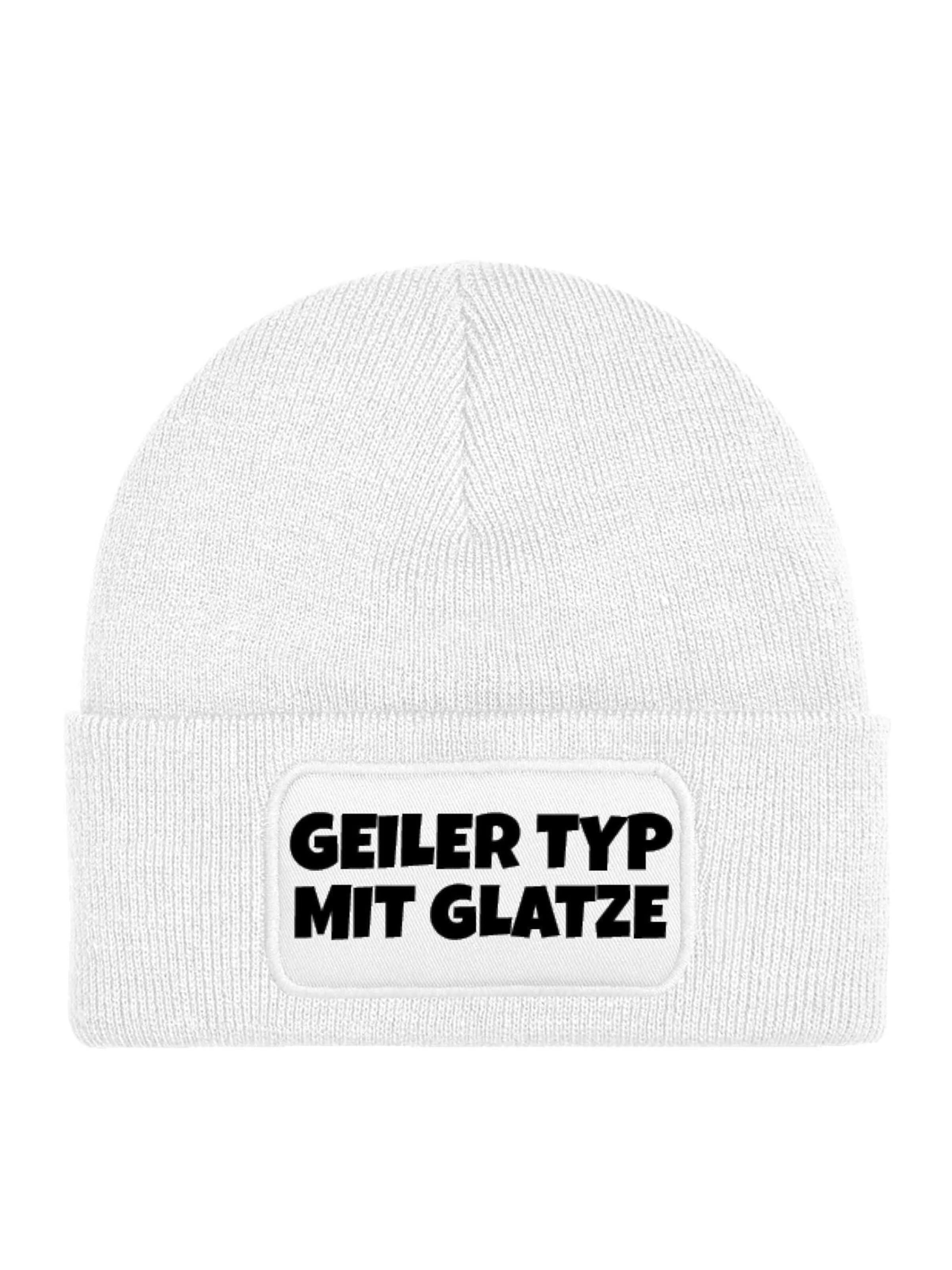 Youth Designz Mütze 'Geiler Typ mit Glatze'‌‌‌ in Weiß: Vorderseite