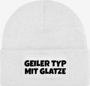 Youth Designz Mütze 'Geiler Typ mit Glatze' in Weiß: Vorderseite