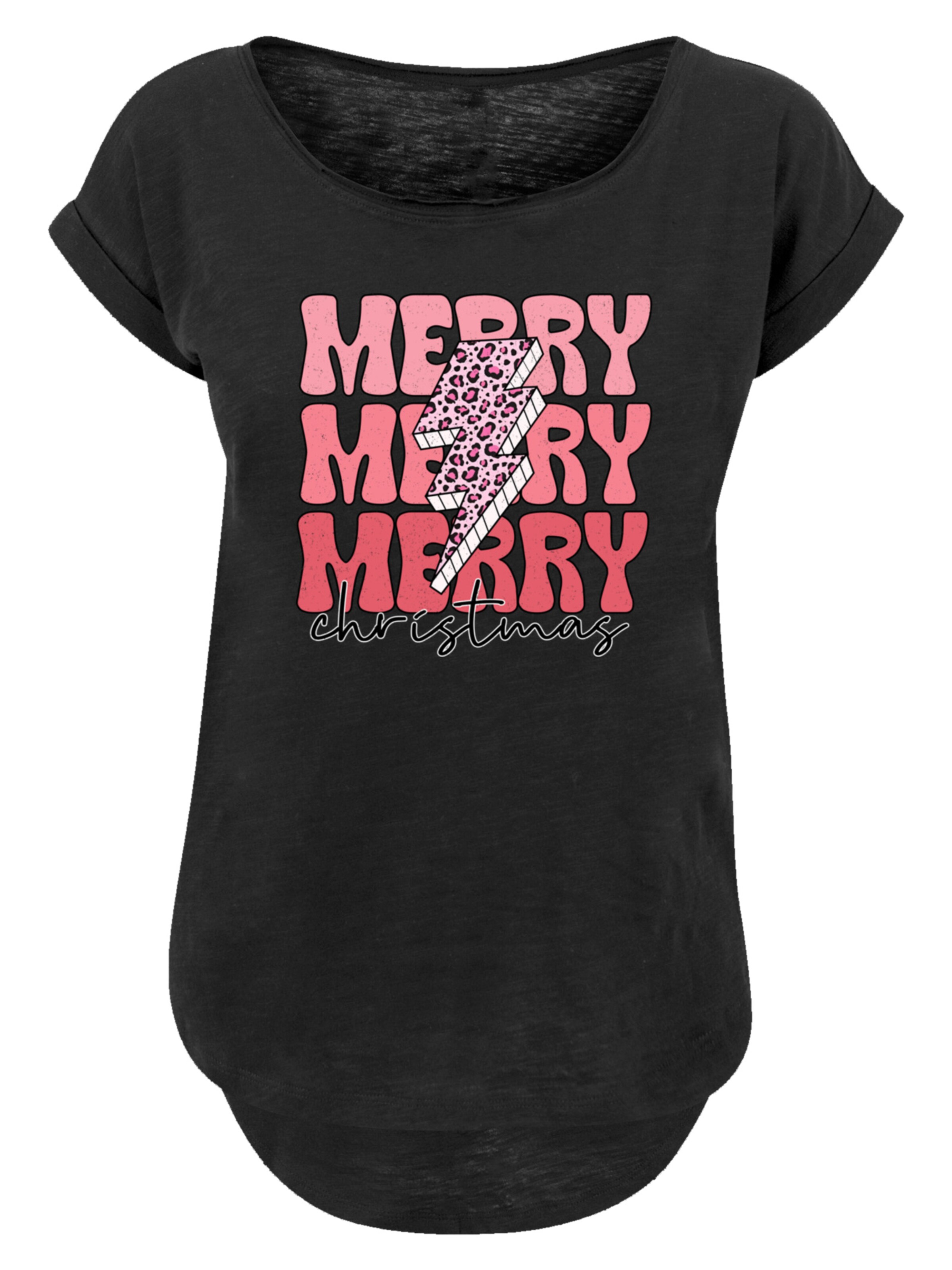 T-shirt 'Merry Christmas' F4NT4STIC en noir : devant