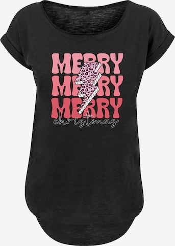 T-shirt 'Merry Christmas' F4NT4STIC en noir : devant