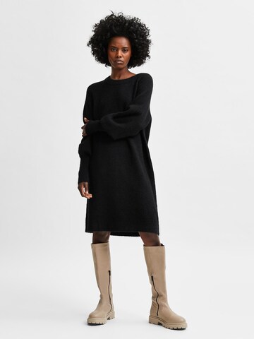 SELECTED FEMME Knitted dress 'Lulu' in Black