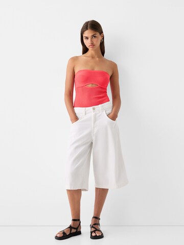 Bershka Bodi majica | rdeča barva