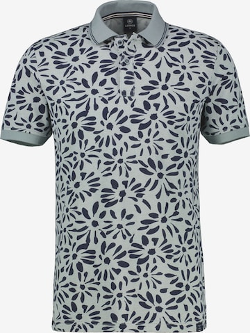 LERROS Poloshirt mit floralem All-over-Print, 2-Tone-Optik in Grau: Vorderseite