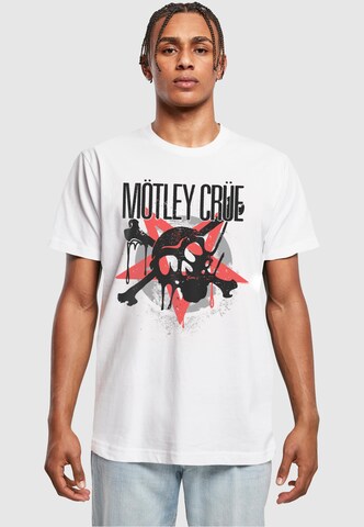 Maglietta 'Motley Crue - Montage Skull' di Merchcode in bianco: frontale