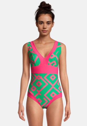 BECO the world of aquasports Swimsuit 'Inka Graphic' in Pink: front