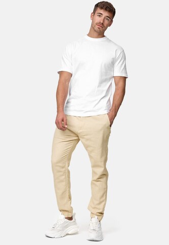 INDICODE JEANS Tapered Broek 'Blnda' in Beige