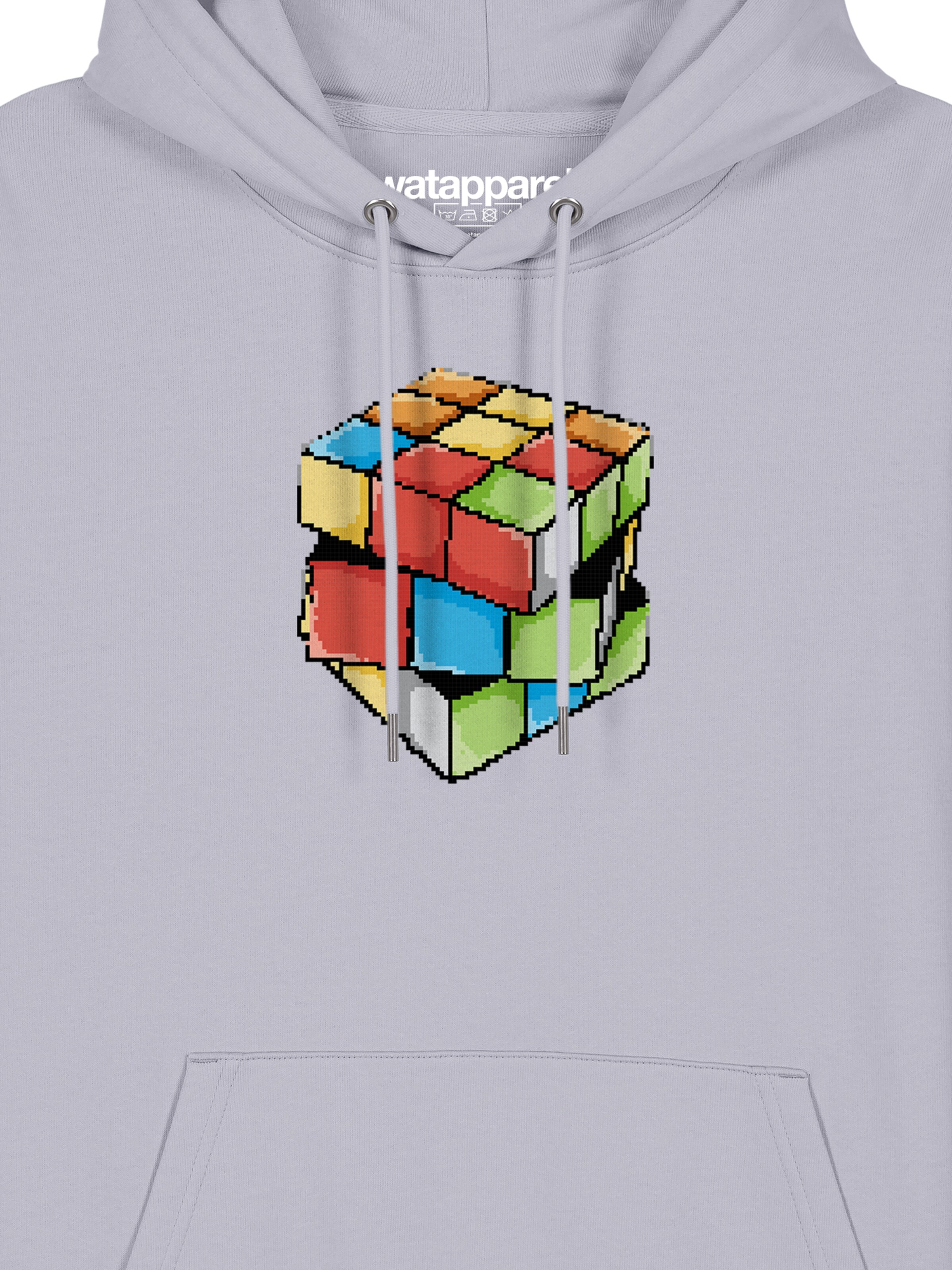 Sweat-shirt ' Pixel Zauberwürfel ' Watapparel en violet