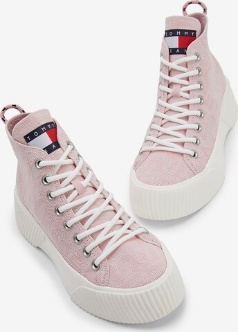 Baskets hautes Tommy Jeans en rose