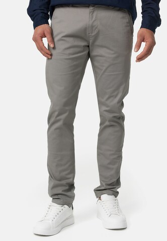 INDICODE JEANS Regular Chino Pants 'Cherry' in Grey: front