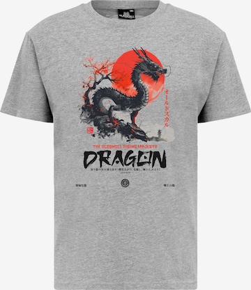 Oldskull Shirt 'ASIAN DRAGON SPIRIT' in Grijs: voorkant
