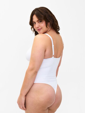 Devoted by Zizzi Shaping Bodysuit in White