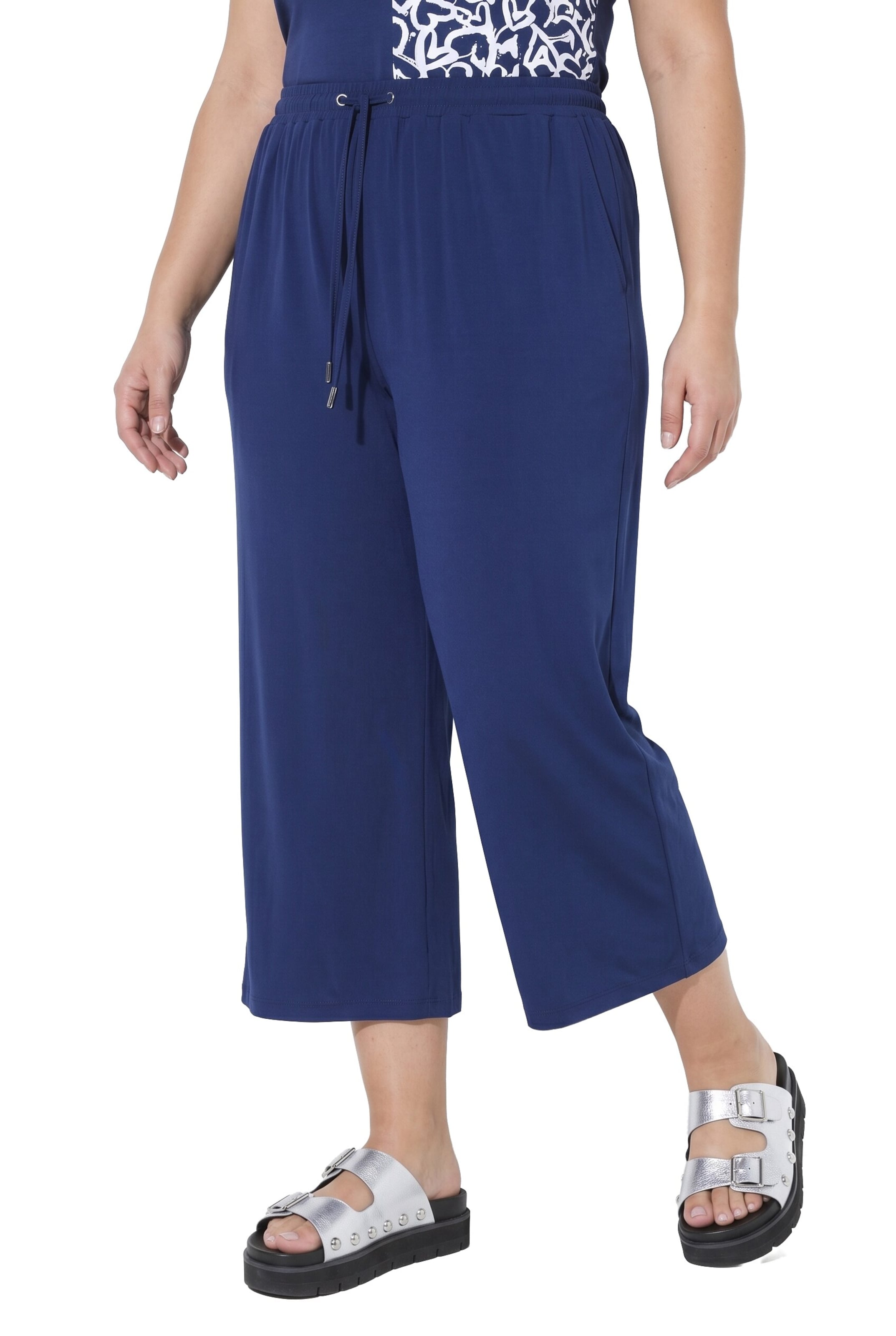 Angel of Style Wide leg Broek in Blauw: voorkant