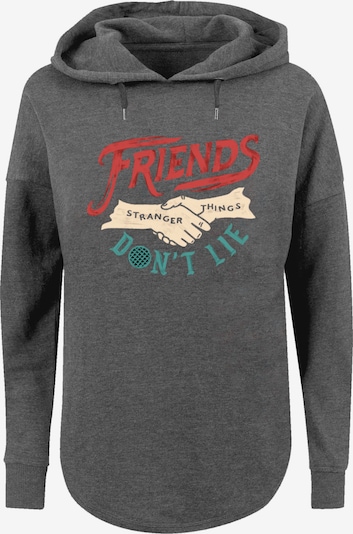 F4NT4STIC Sweatshirt 'Stranger Things Friends Dont Lie Hands Netflix TV Series' in beige / dunkelgrau / smaragd / rot, Produktansicht