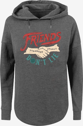F4NT4STIC Sweatshirt 'Stranger Things Friends Dont Lie Hands Netflix TV Series' in Grijs: voorkant
