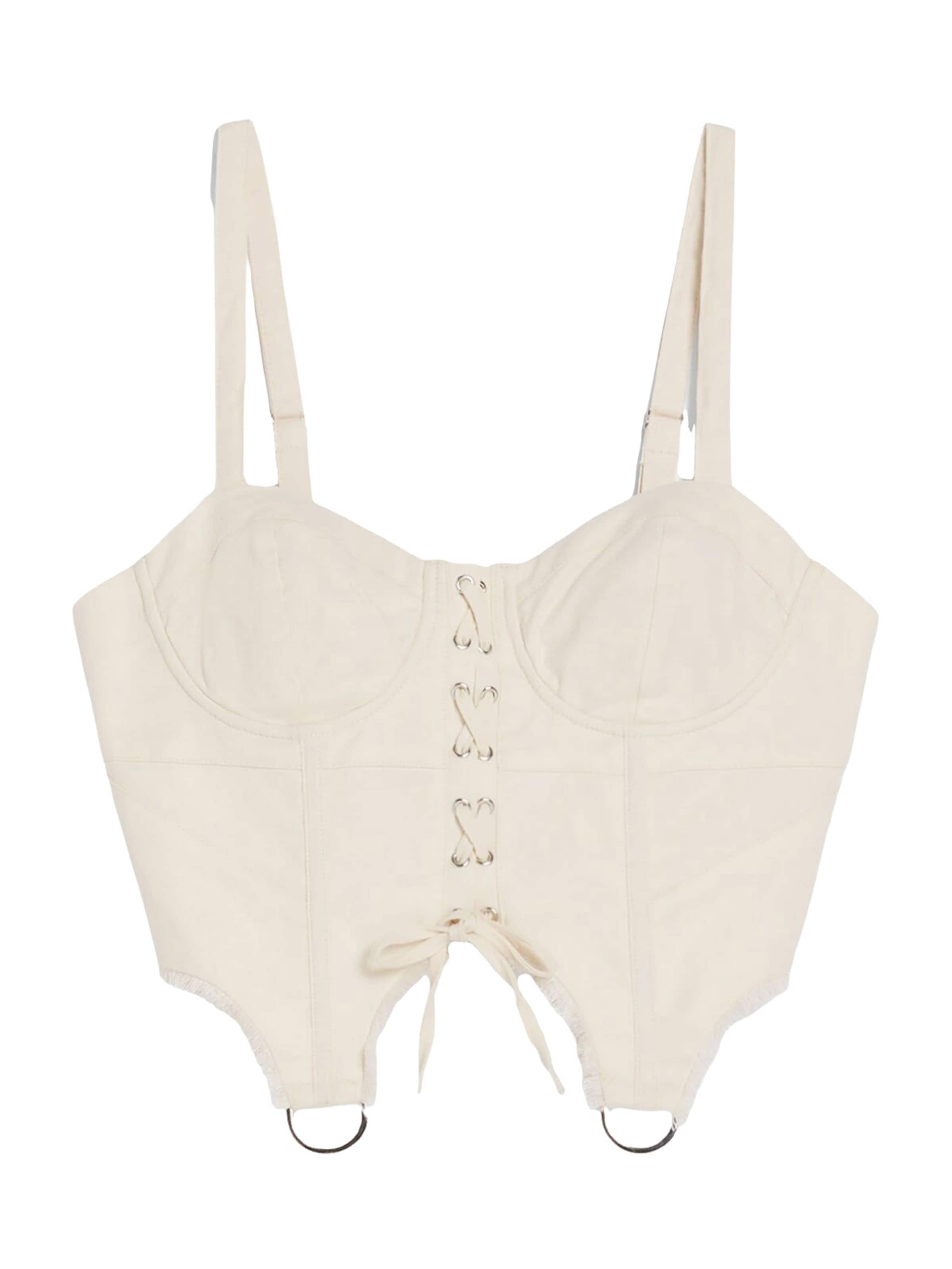 Bershka Top – béžová: přední strana