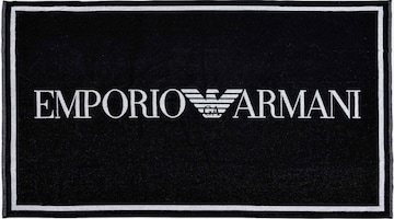 Emporio Armani Beach Towel in Black: front