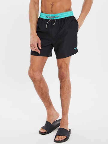 Shorts de bain 'Penglai' Threadbare en noir : devant