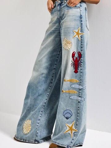 Wide Leg Jean 'PALAZZO MID RISE JEANS' IT'S BASIC en bleu