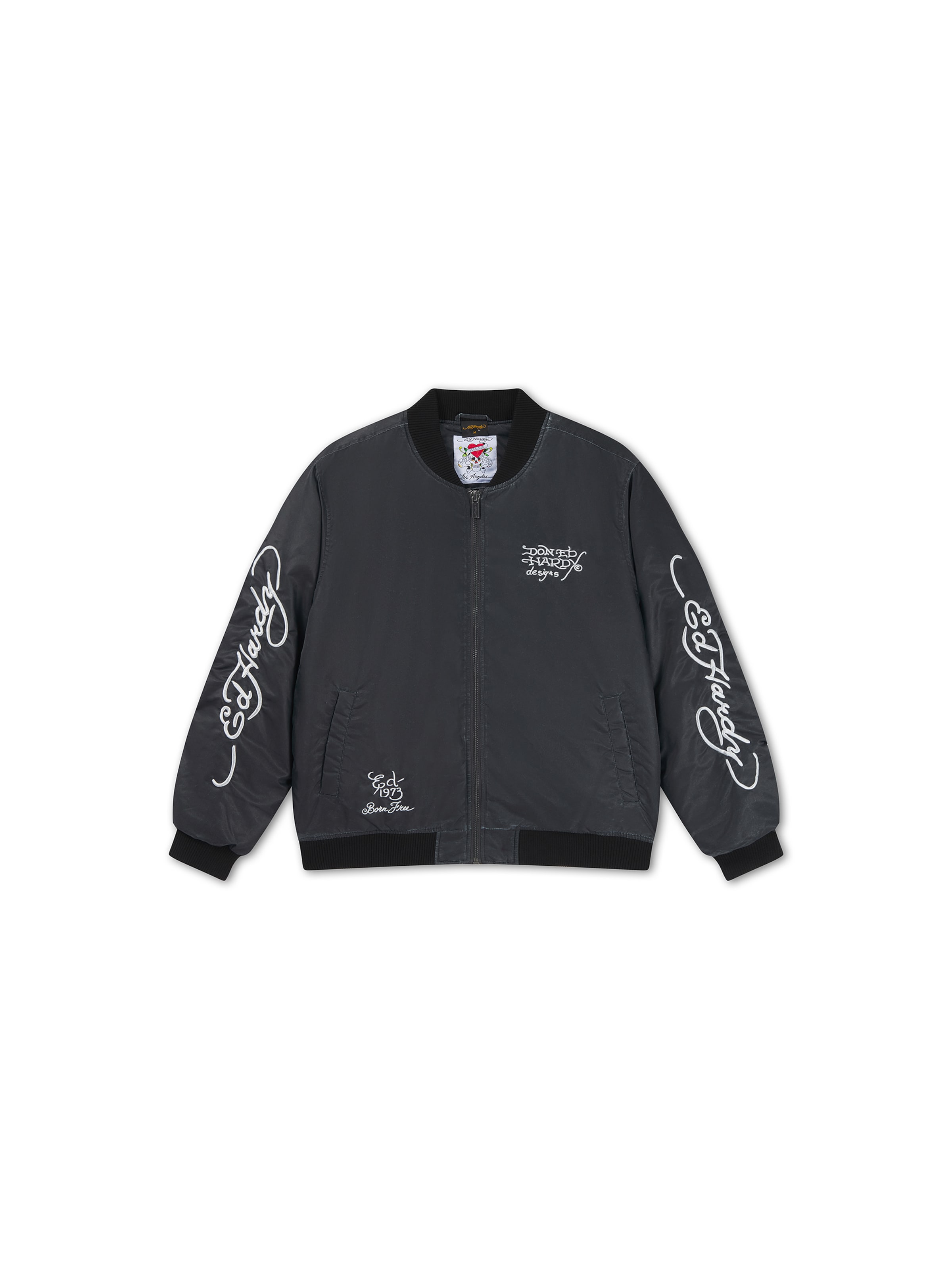 Giacca di mezza stagione di Ed Hardy in nero: frontale