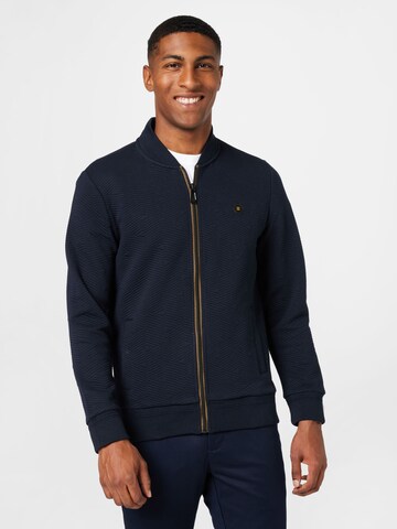 No Excess Zip-Up Hoodie in Blue: front