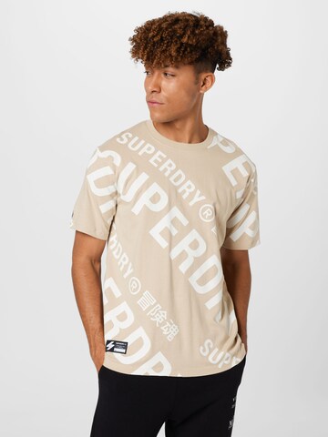 Superdry T-Shirt 'Code Core' in Beige: predná strana