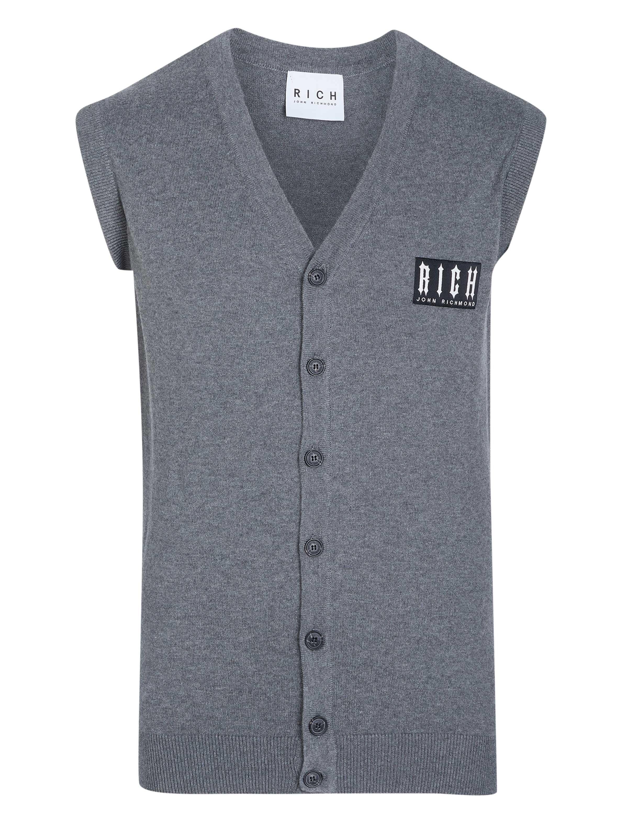 ANTONY MORATO Sweater Vest 'John Richmond Weste' in Grey: front