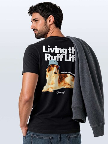 Neverless Shirt 'Ruff Life Borzoi' in Black