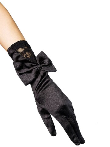 Dirndline Fingerhandschuhe 'Burlesque-Handschuhe mit Schleife'‌ in Schwarz