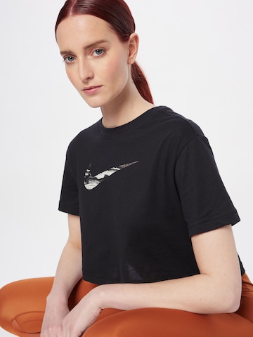 NIKE Функционална тениска 'Swoosh' в черно