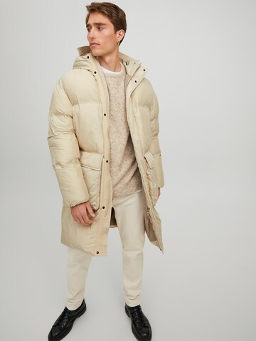 JACK & JONES - Abrigo de invierno en blanco