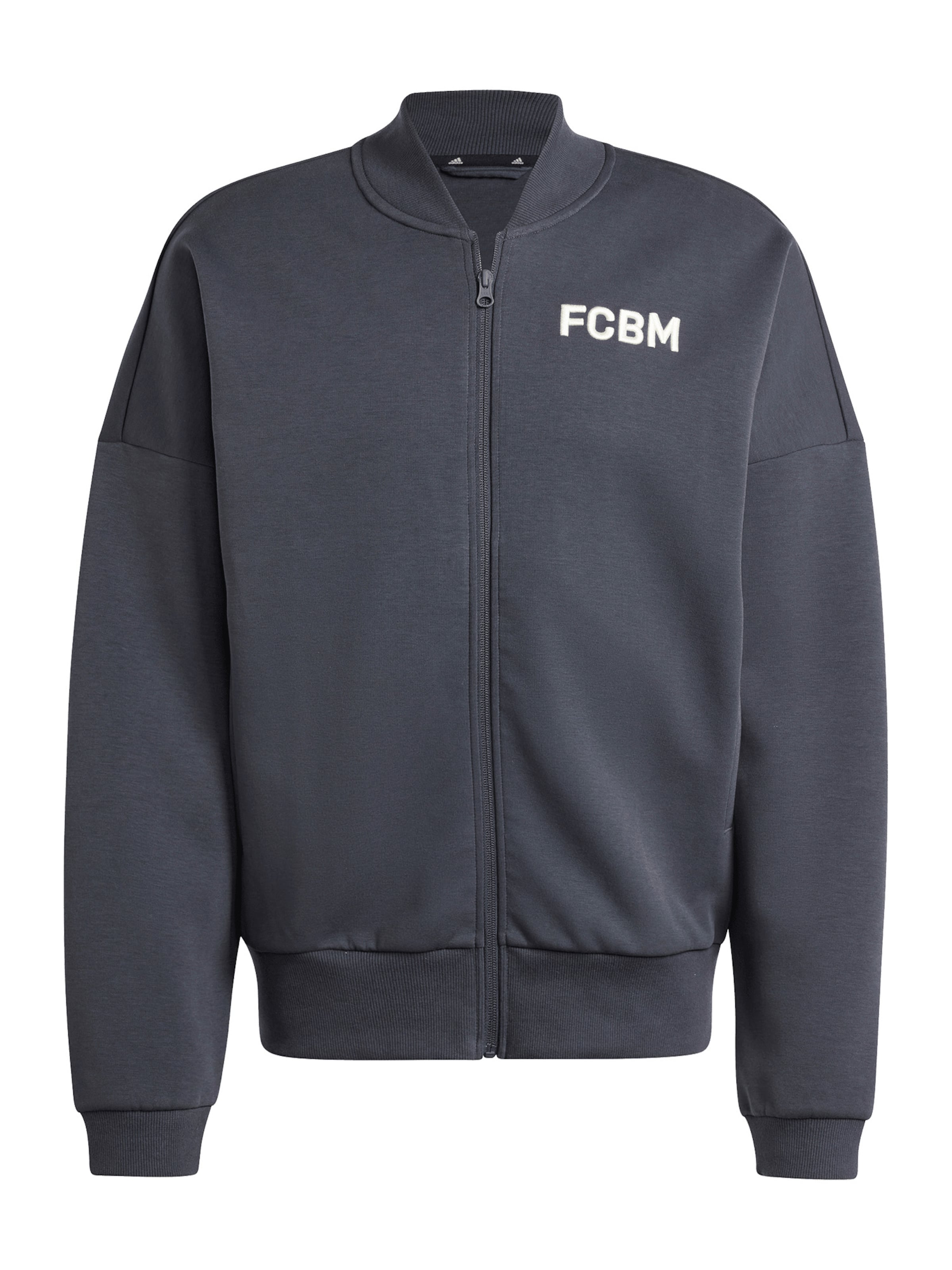 FC BAYERN MÜNCHEN Sweatjacke 'FCBM' in anthrazit / weiß, Produktansicht