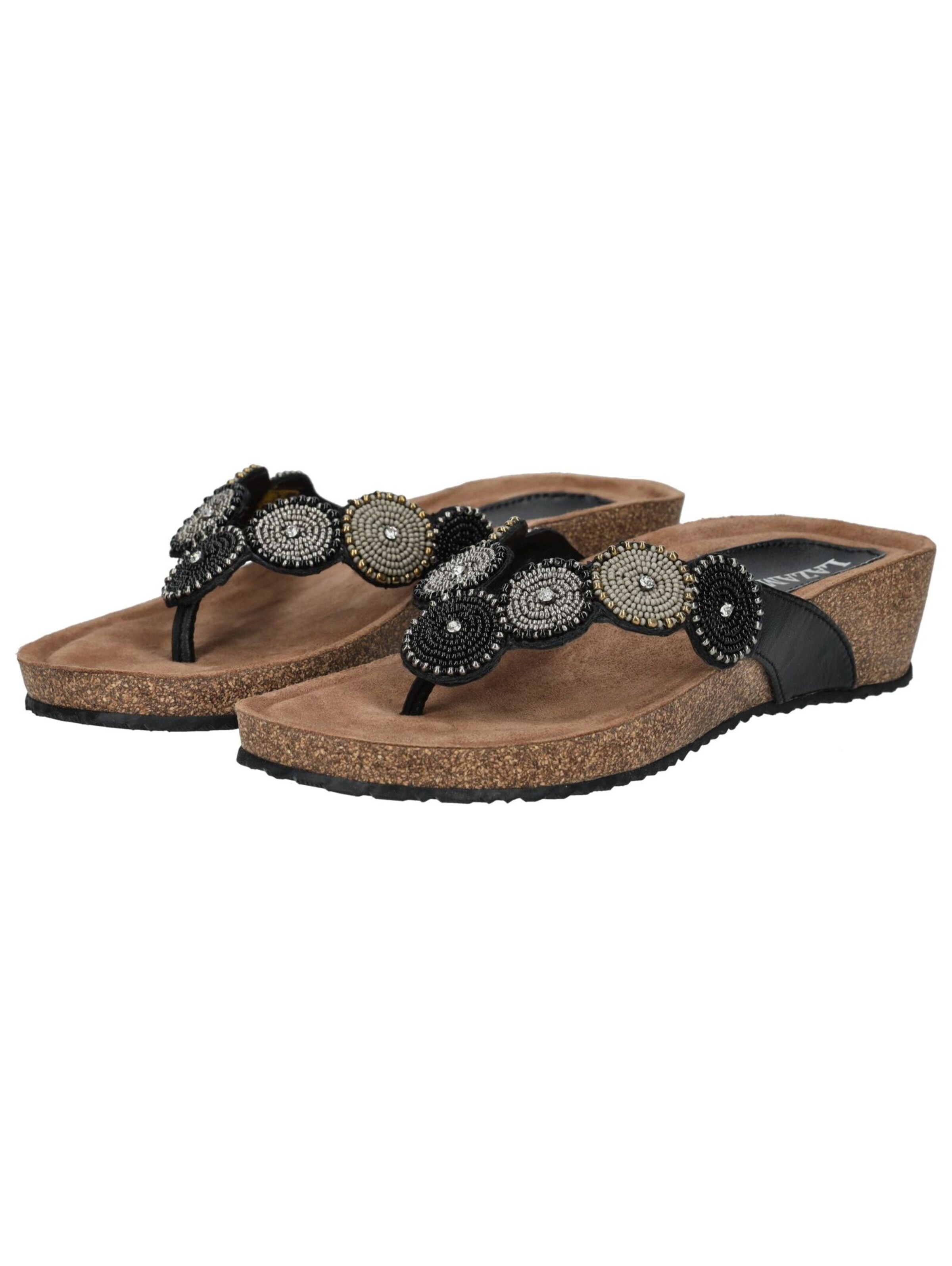 Tongs LAZAMANI en noir