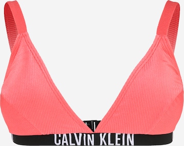 Calvin Klein Swimwear Triangle Bikini Top in Orange: front