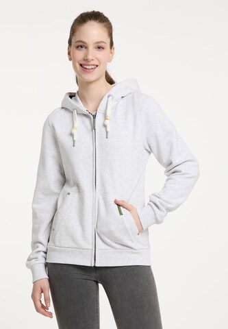 Schmuddelwedda Zip-Up Hoodie in White: front