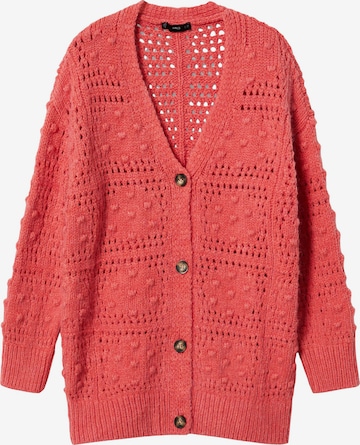 MANGO Knit Cardigan 'Bush' in Red: front