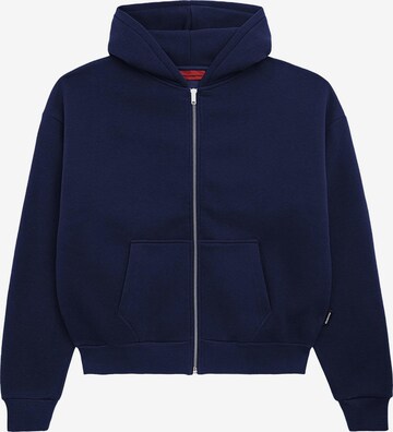 Prohibited Zip-Up Hoodie in Blue: front