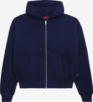 Prohibited Zip-Up Hoodie in Blue: front