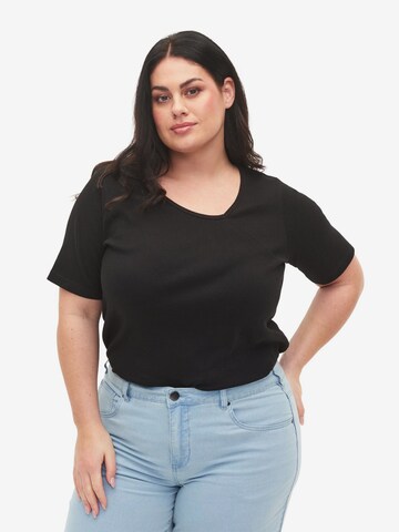 Zizzi Blouse 'Nina' in Black: front