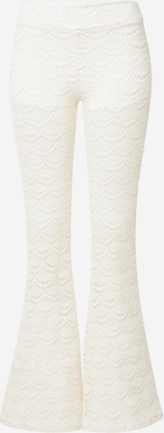 Parisienne et Alors Rozkloszowany krój Spodnie 'POE' w kolorze biały: przód