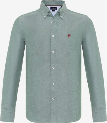 DENIM CULTURE - Ajuste regular Camisa ' EDIZ ' en verde: frente