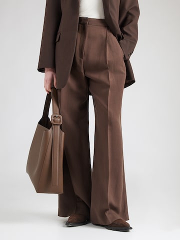 IRO Široký strih Plisované nohavice 'HELIS' - Hnedá: predná strana