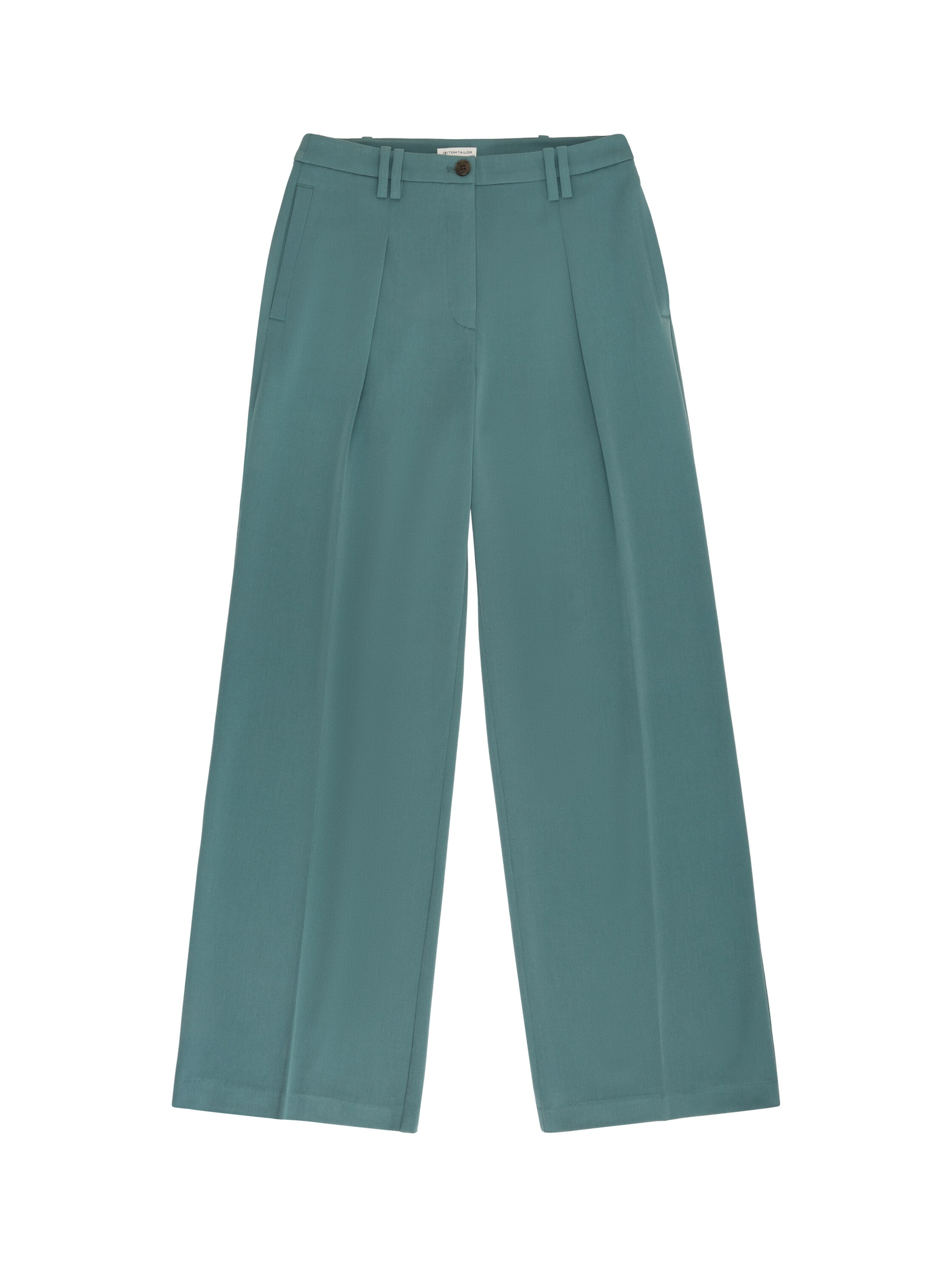 TOM TAILOR Pleat-Front Pants &#x27;Lea&#x27; in Green: front
