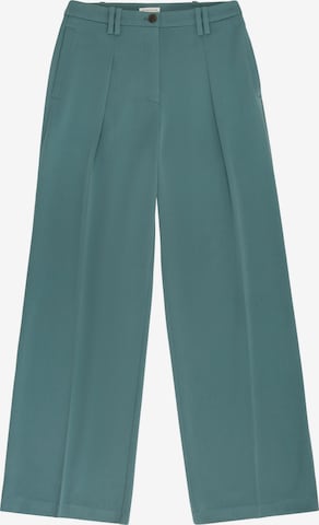 TOM TAILOR Široke hlačnice Hlače z naborki 'Lea' | zelena barva: sprednja stran