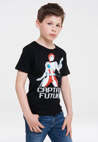LOGOSHIRT T-Shirt 'Captain Future' in Schwarz: predná strana
