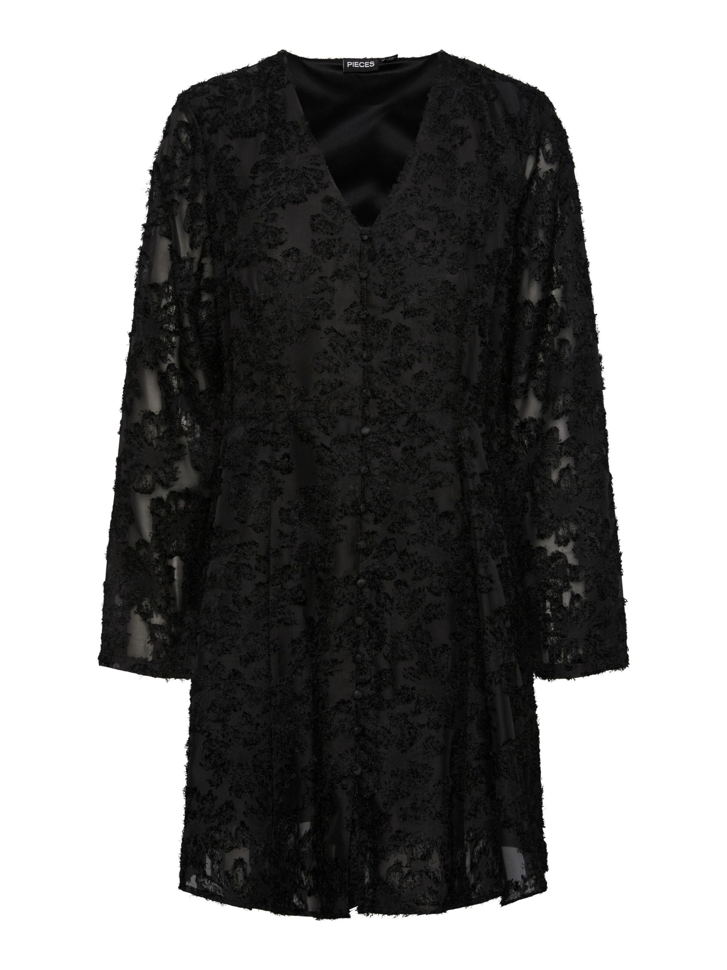 PIECES Рокля 'FINA' в черно: отпред