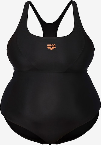 ARENA Bralette Active Swimsuit 'Solid Control' in Black: front