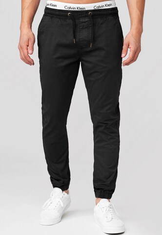 Regular Pantalon 'Fields' INDICODE JEANS en noir : devant