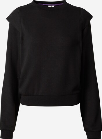 Sweat-shirt QS en noir : devant