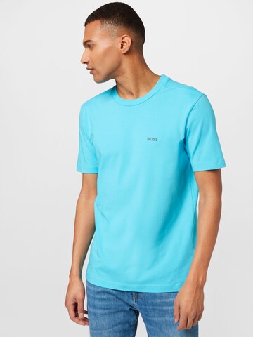 T-Shirt 'TEE' BOSS Green en bleu : devant