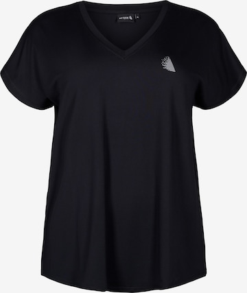 Active by Zizzi - Camisa funcionais 'ABASIC' em preto: frente